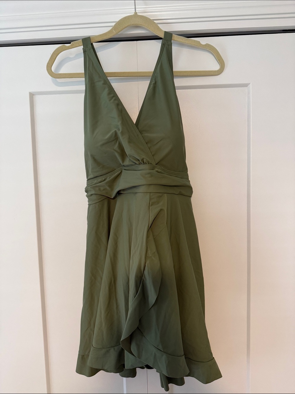 BloomChic Olive Green V-Neck Wrap Women’s Swimsuit Size 18-20